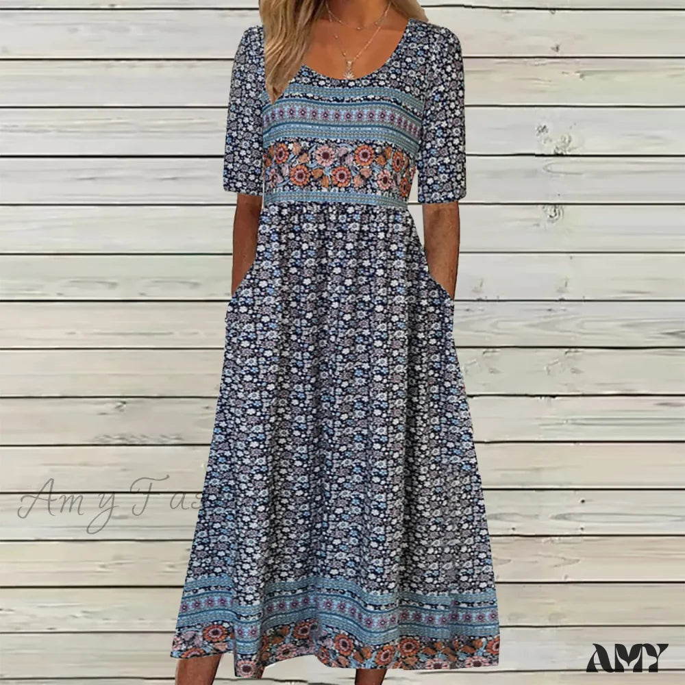 Amy Fashion - Casual Comfort Elegant Beach Summer Boho Dress