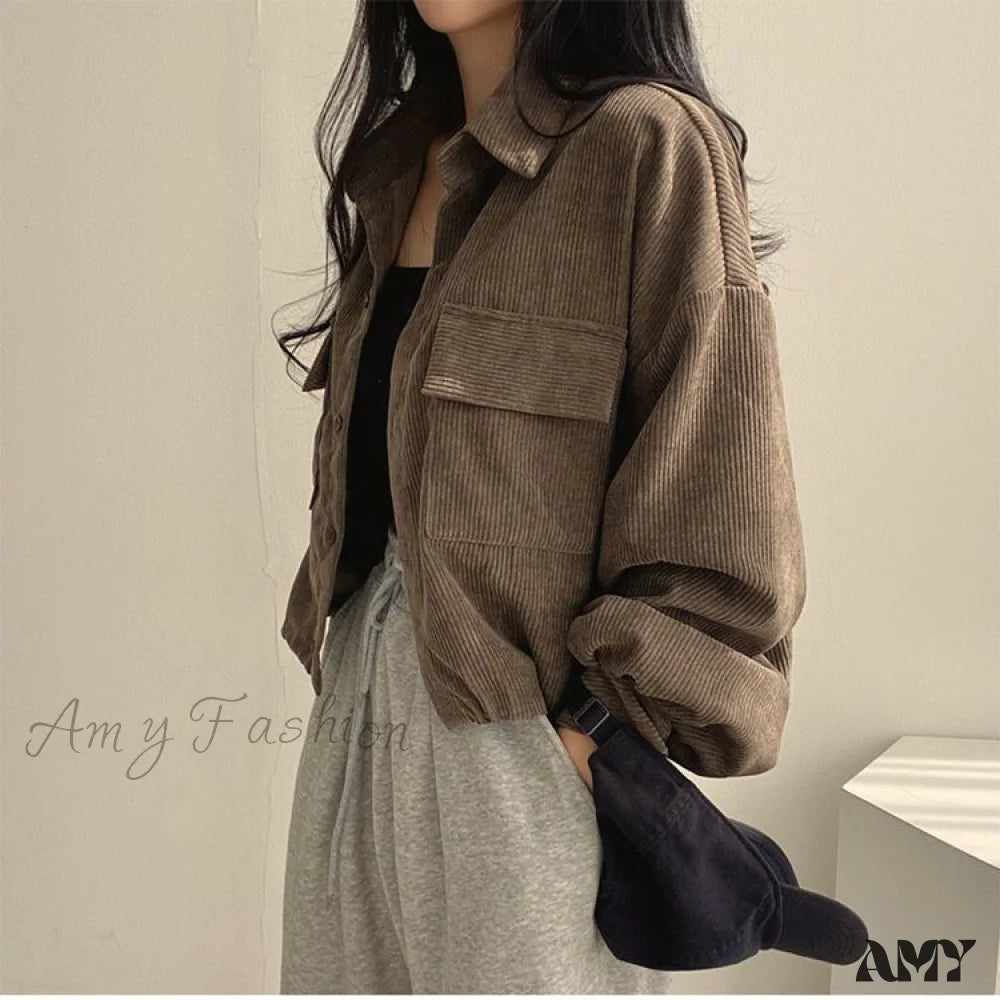 Amy Fashion - Casual Comfy Corduroy Jacket