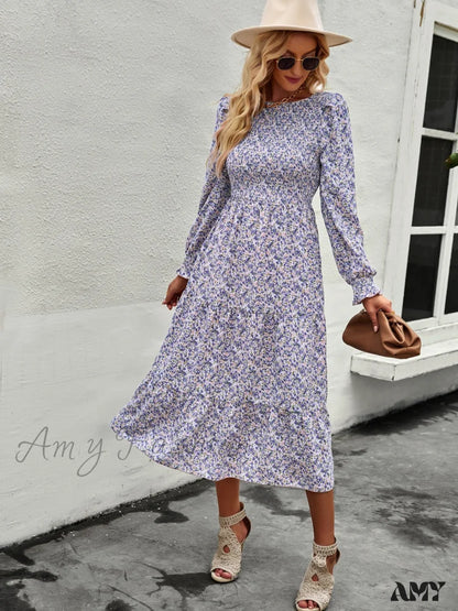 Amy Fashion - Casual Floral Printed Dresses