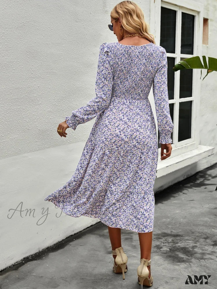 Amy Fashion - Casual Floral Printed Dresses