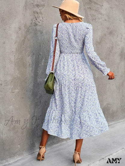 Amy Fashion - Casual Floral Printed Dresses