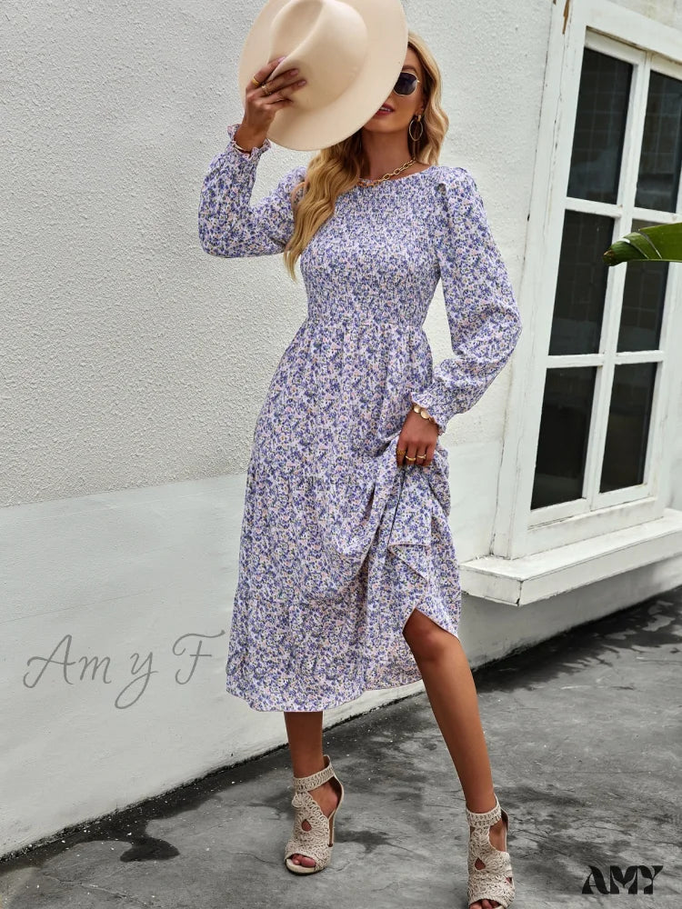 Amy Fashion - Casual Floral Printed Dresses