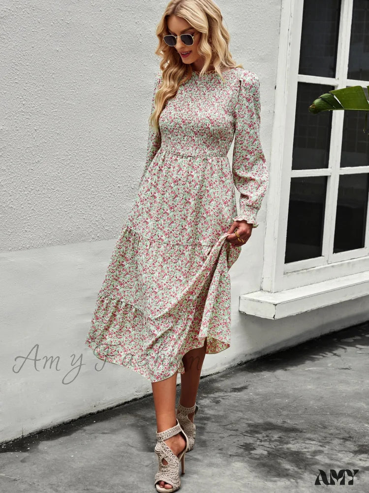 Amy Fashion - Casual Floral Printed Dresses