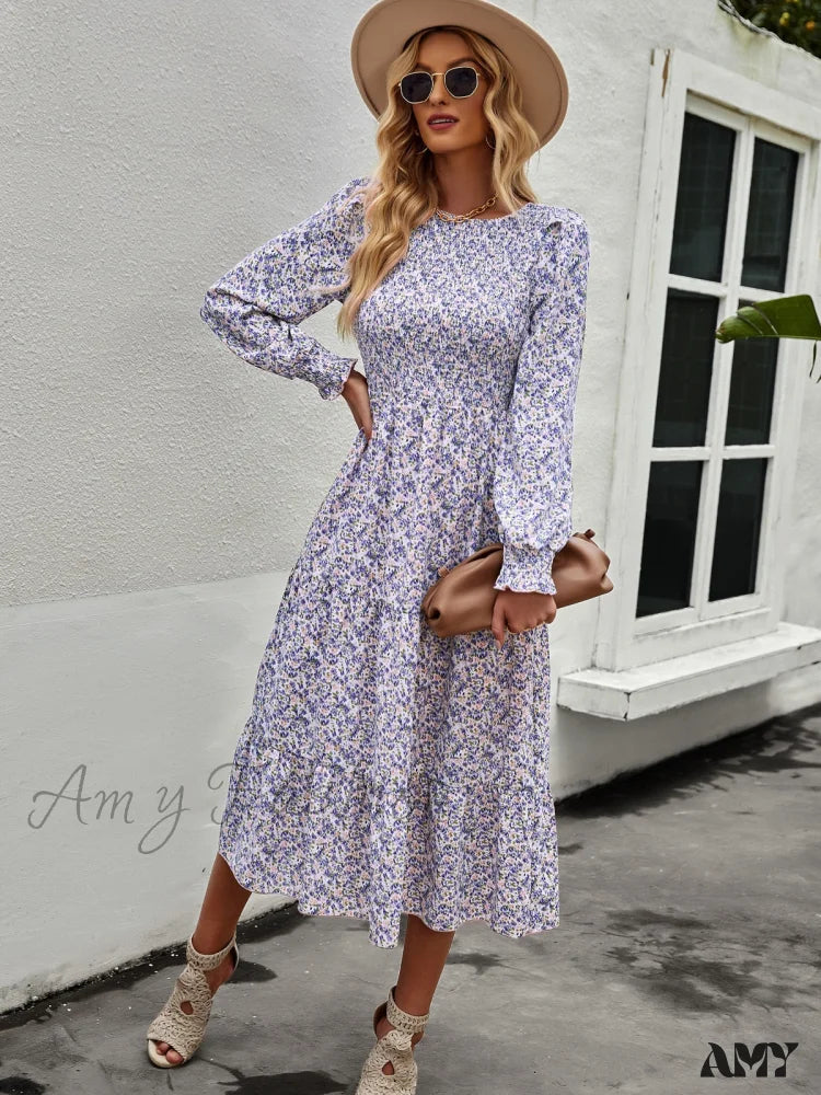 Amy Fashion - Casual Floral Printed Dresses