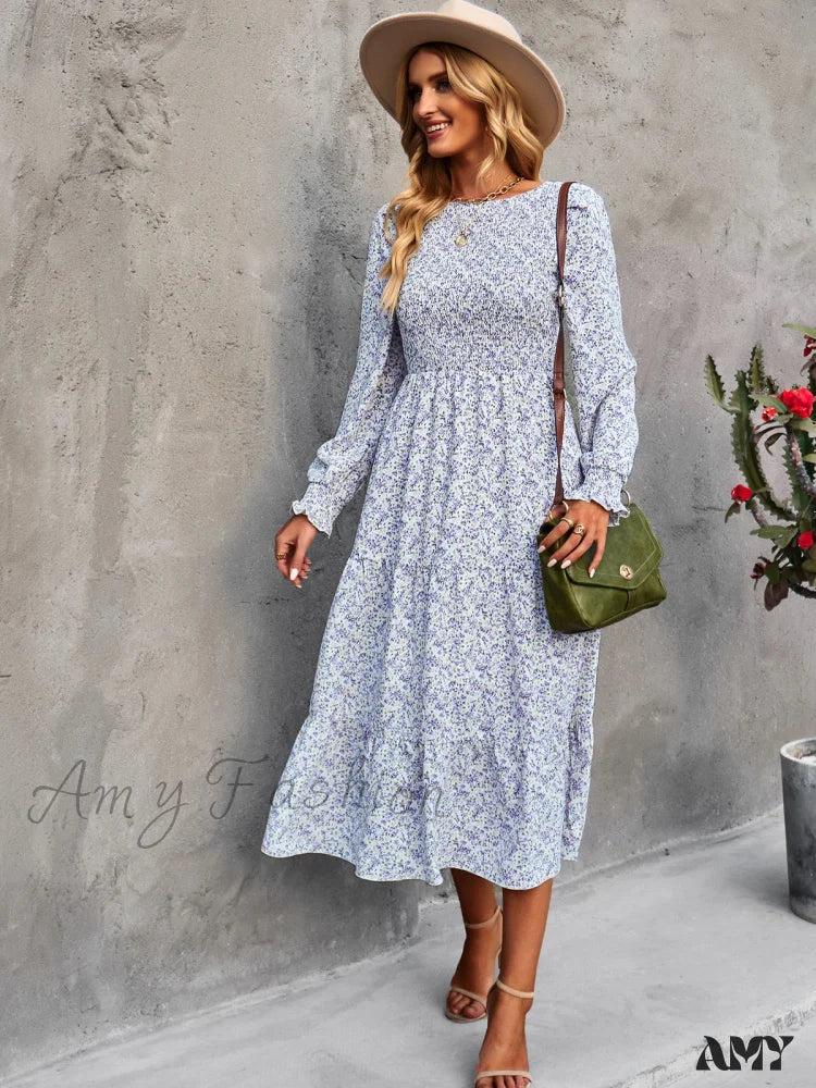 Amy Fashion - Casual Floral Printed Dresses