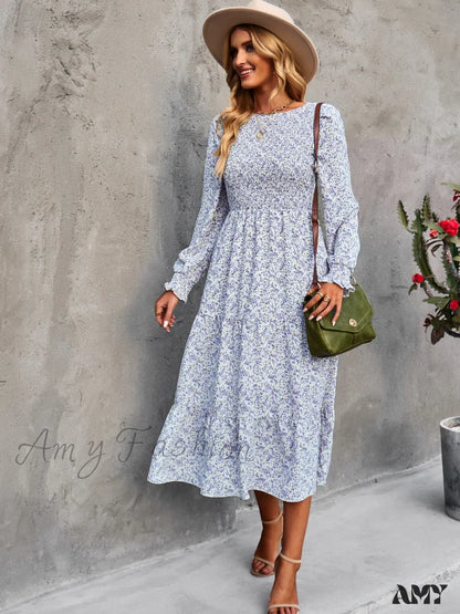 Amy Fashion - Casual Floral Printed Dresses