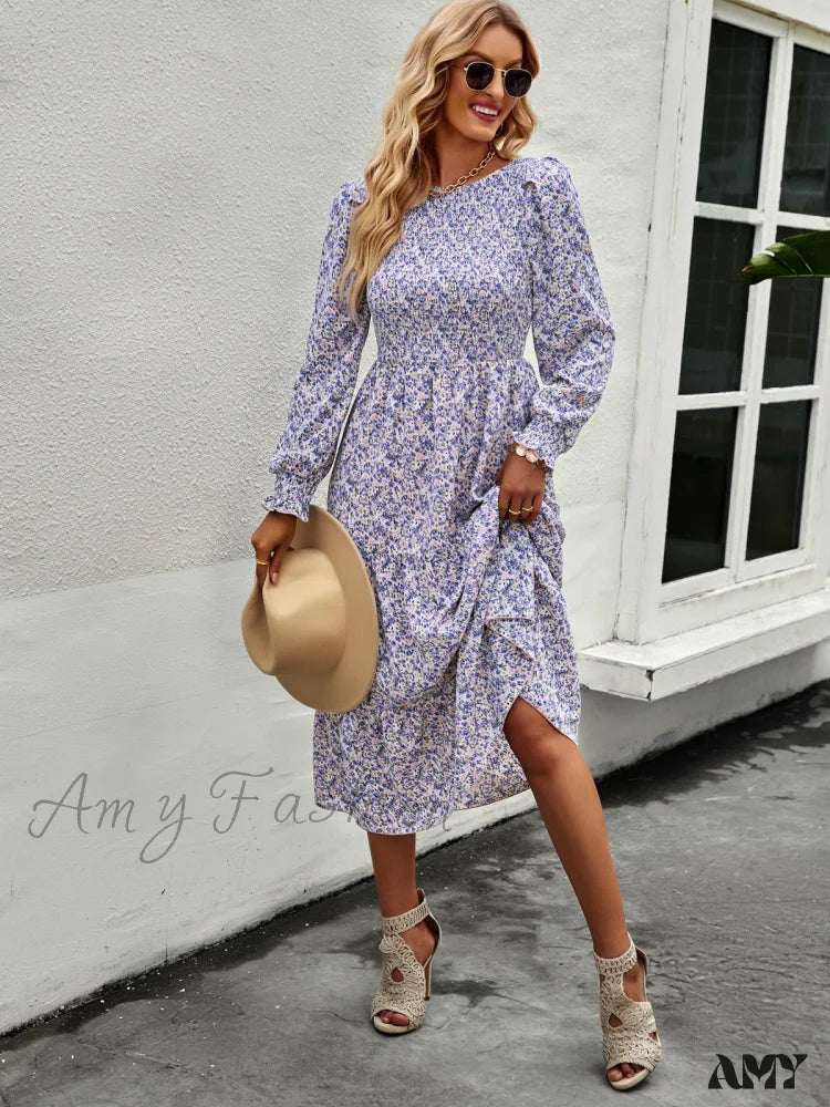 Amy Fashion - Casual Floral Printed Dresses