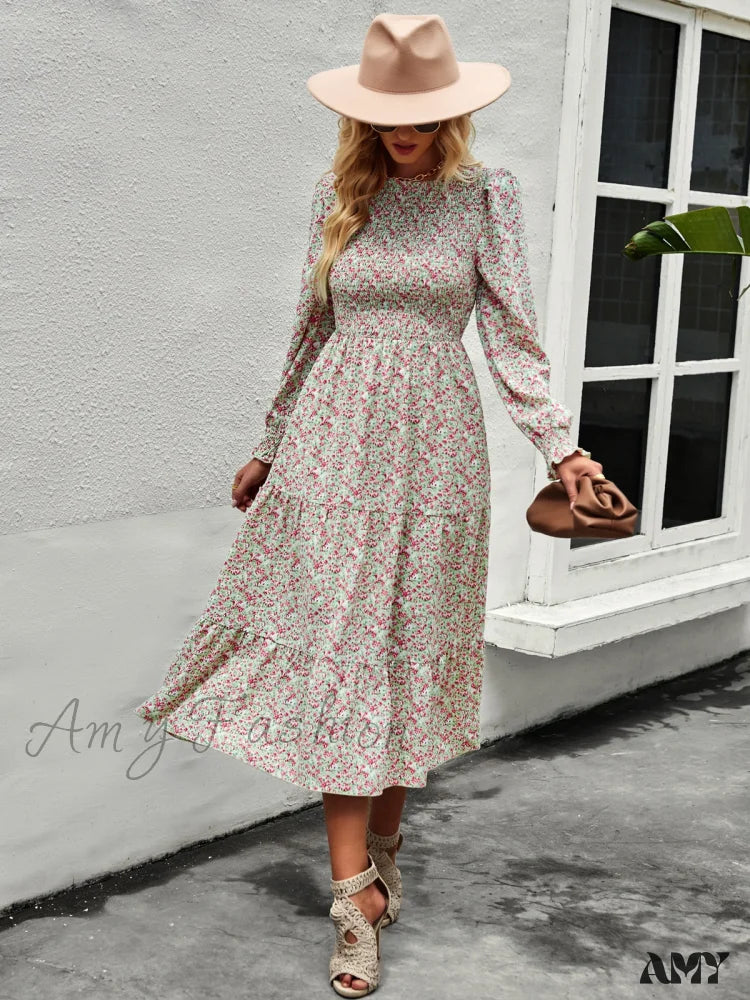 Amy Fashion - Casual Floral Printed Dresses