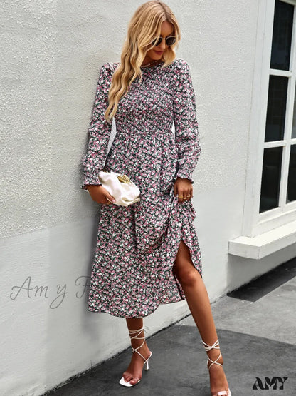 Amy Fashion - Casual Floral Printed Dresses