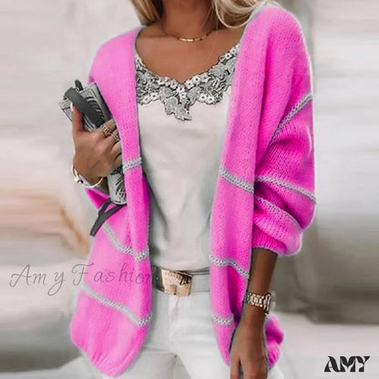 Amy Fashion - Casual Harajuku Women Loose Sweater Cardigan