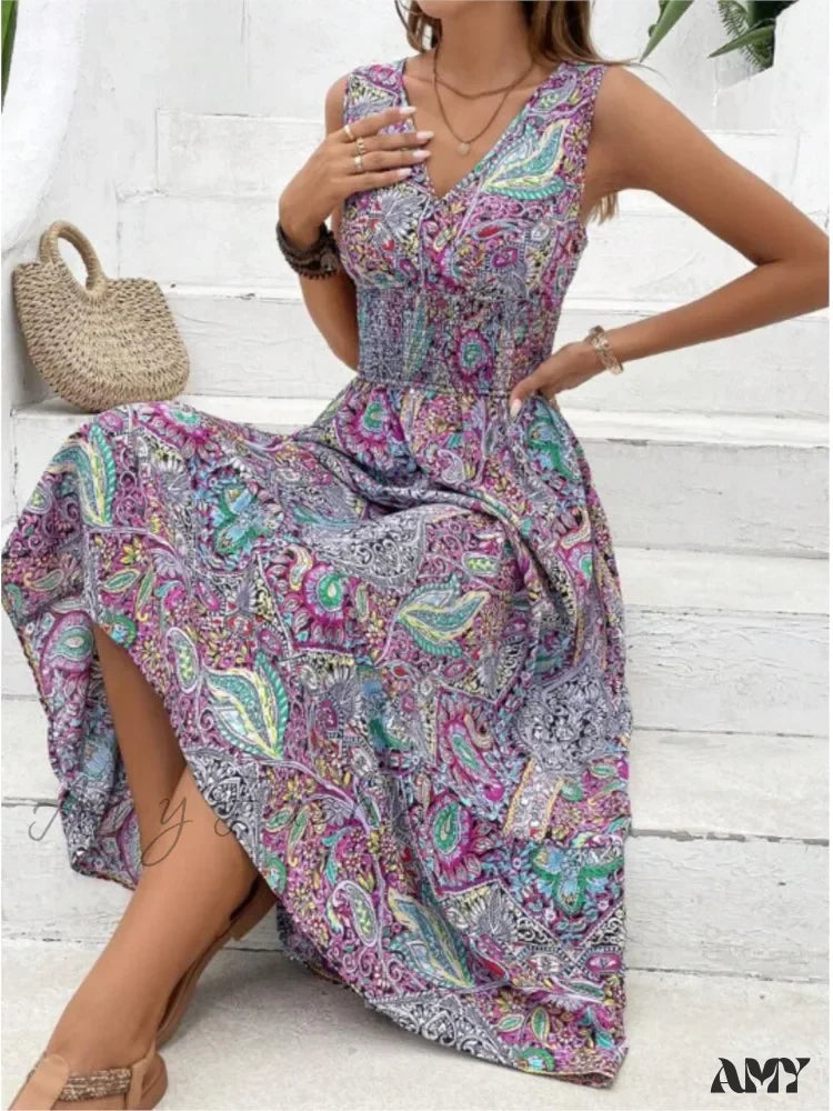 Amy Fashion - Casual Holiday Female Summer Boho Dress