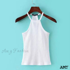 Amy Fashion - Casual Knit Basic Tank Top