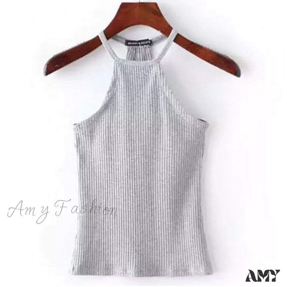 Amy Fashion - Casual Knit Basic Tank Top