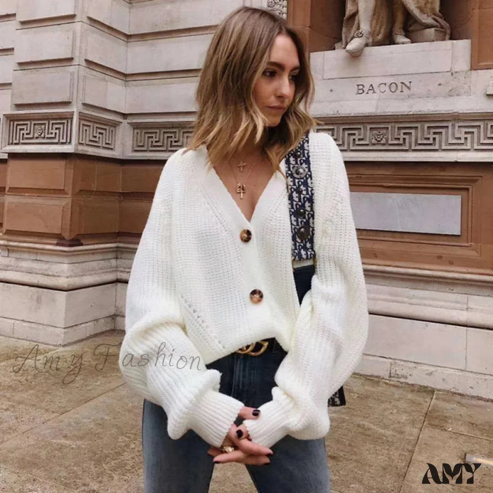 Amy Fashion - Casual Knitted Cardigans Sweater Loose Coat