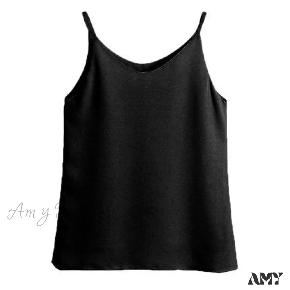 Amy Fashion - Chiffon Sleeveless Solid Camis Top