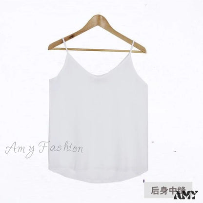 Amy Fashion - Chiffon Sleeveless Solid Camis Top