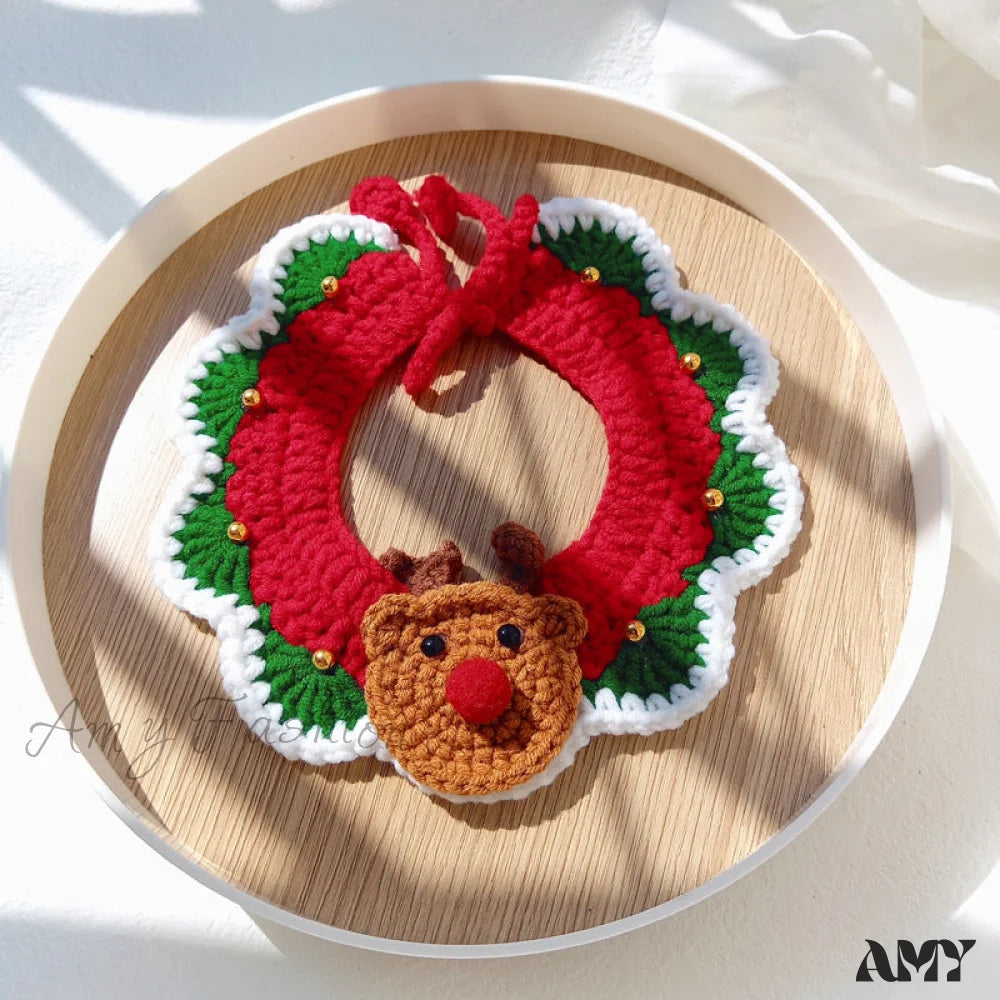 Amy Fashion - Chrismas Photo Accessories Hand Woven Cat Dog Bibs