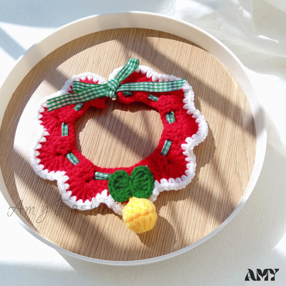 Amy Fashion - Chrismas Photo Accessories Hand Woven Cat Dog Bibs