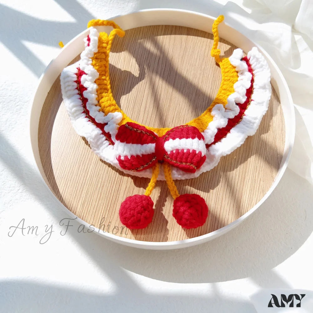 Amy Fashion - Chrismas Photo Accessories Hand Woven Cat Dog Bibs