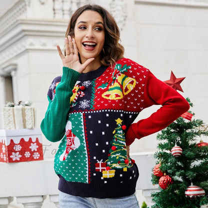 Amy Fashion - Christmas Little Snowflake Knitted Sweater