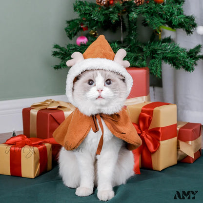 Amy Fashion - Christmas Pet Cat Winter Cloak