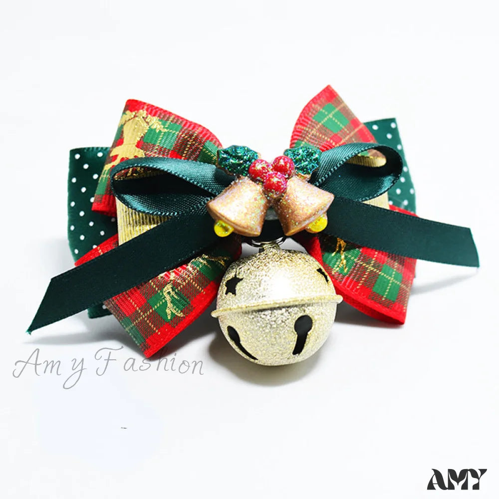 Amy Fashion - Christmas Pet Colorful Collar With Bells