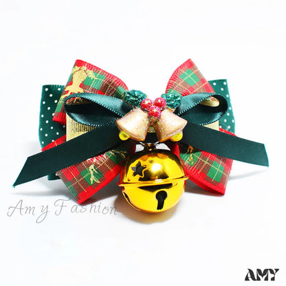 Amy Fashion - Christmas Pet Colorful Collar With Bells Bright Bell / S Fit Neck Circumference