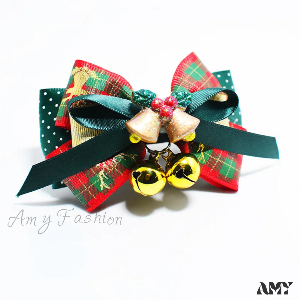 Amy Fashion - Christmas Pet Colorful Collar With Bells Two Small Bells / S Fit Neck Circumference