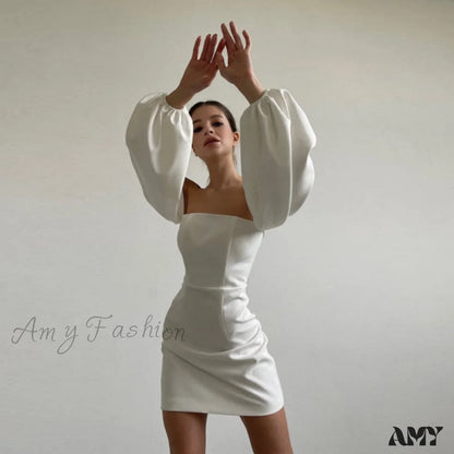 Amy Fashion - Churses Sexy Off The Shoulder Bodycon White Dress