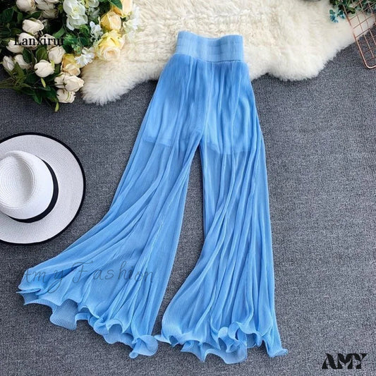 Amy Fashion - Cool High Waist Pleated Pants