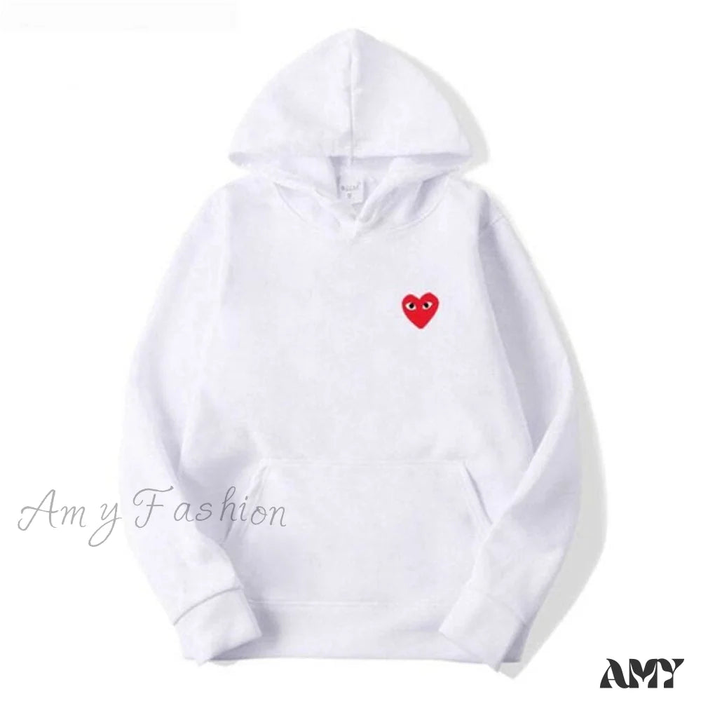 Amy Fashion - Cotton Heart-Eye Printed Fall/Winter Casual Hoodies H / S