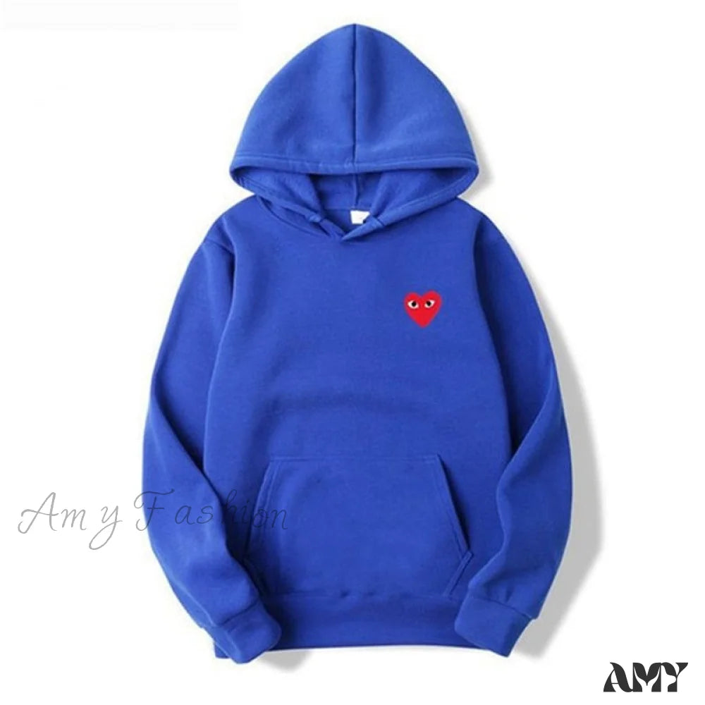 Amy Fashion - Cotton Heart-Eye Printed Fall/Winter Casual Hoodies K / S