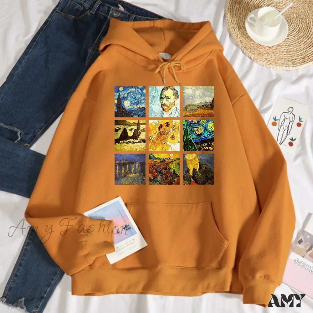 Amy Fashion - Crew Neck Sweatshirt Fleece Loose Hoodies