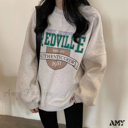 Amy Fashion - Crewneck Oversize Hoody Pullover