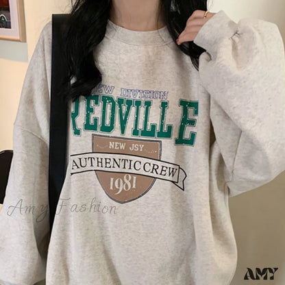 Amy Fashion - Crewneck Oversize Hoody Pullover