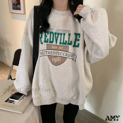 Amy Fashion - Crewneck Oversize Hoody Pullover