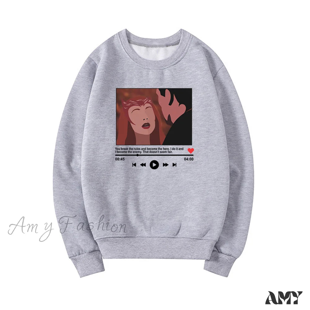 Amy Fashion - Cute Graphic Print Multi-Color Hoody Pullover