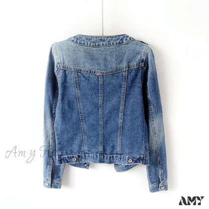 Amy Fashion - Denimlong Sleeve Casual Jacket