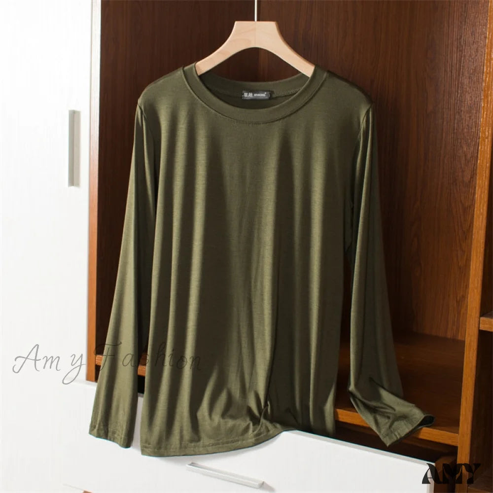 Amy Fashion - Elastic Long Sleeve Bottomed T-Shirt