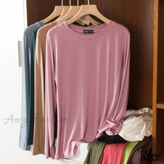 Amy Fashion - Elastic Long Sleeve Bottomed T-Shirt