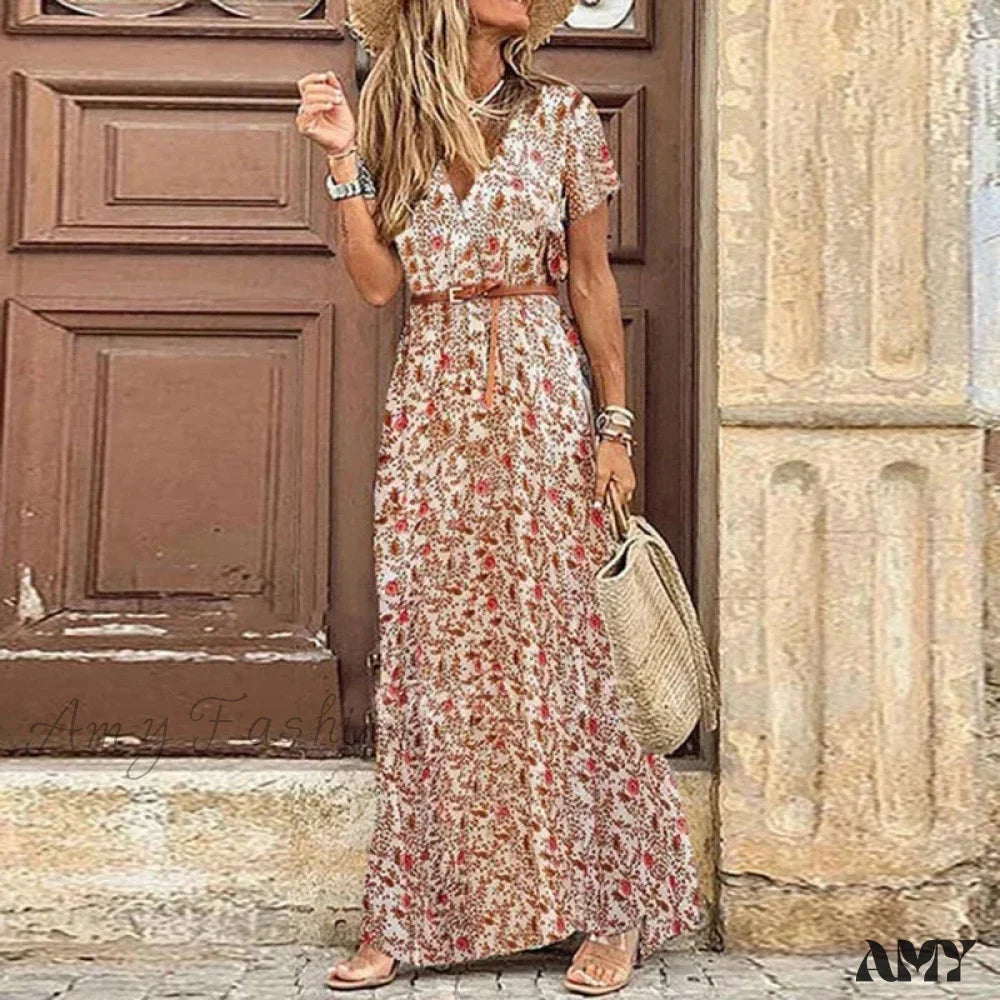 Amy Fashion - Elegant Evening Summer Long Boho Dress