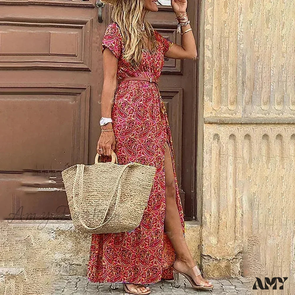 Amy Fashion - Elegant Evening Summer Long Boho Dress