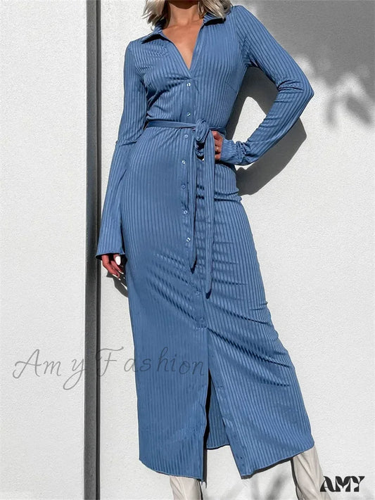 Amy Fashion - Elegant Women Sleeve Shirt Solid Casual Buttons Up Party Beach Cocktail Club Vestido