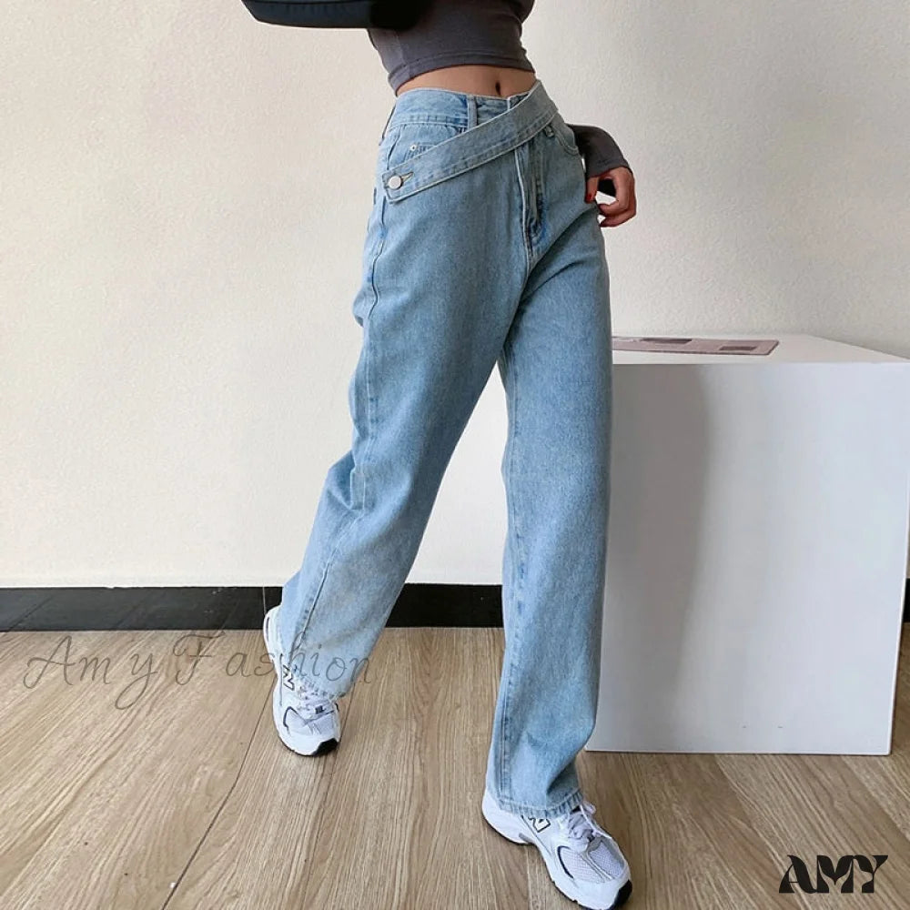 Amy Fashion - Femmale Black Blue Jeans