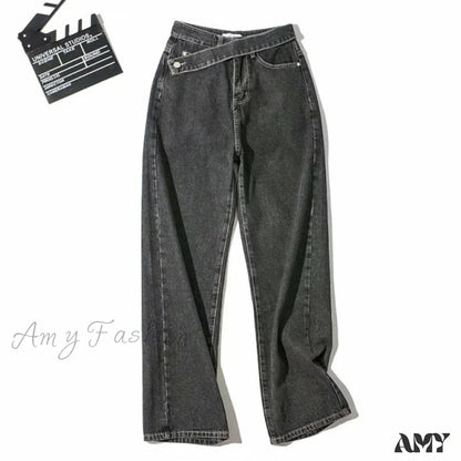 Amy Fashion - Femmale Black Blue Jeans Black / L