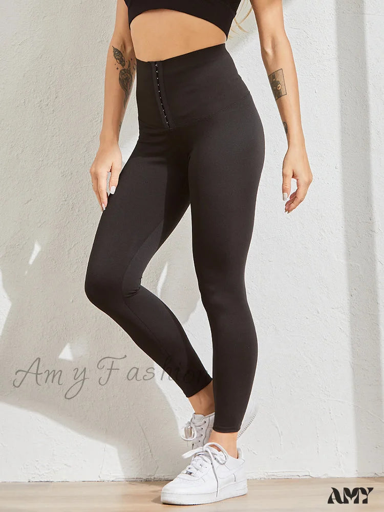 Amy Fashion - Fitness High Waist Leggings Black / S