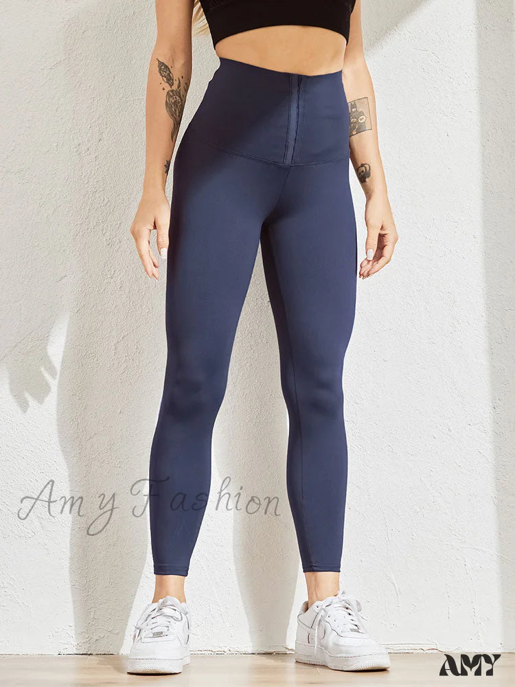 Amy Fashion - Fitness High Waist Leggings Navy / S