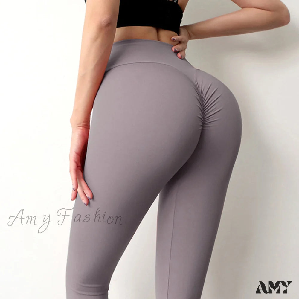 Amy Fashion - Fitness Ladies Sexy Bubble Butt Leggings Coffee / Xs