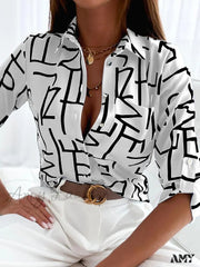 Amy Fashion - Floral Printing Single Button New Shirt