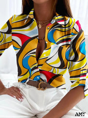 Amy Fashion - Floral Printing Single Button New Shirt